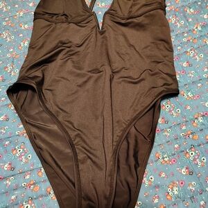 Brown One-Piece Swimsuit